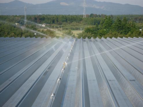 【屋根散水】屋根散水による省エネ暑熱対策（茨城県笠間市）