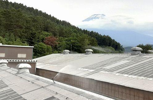 【屋根散水】リサイクルセンター内の暑熱対策（山梨県富士吉田市）